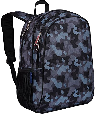 Wildkin Kinder-Rucksack, Schwarz Camouflage, 15 Inch, 38,1 cm großer Rucksack für Jungen