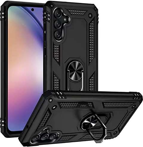 CoolGadget Outdoor Handyhülle für Samsung Galaxy A34 5G Stoßfest mit Ring | Panzerhülle im Defender Design, Ringhalter mit Standfunktion, rutschfest, robuster Rundumschutz