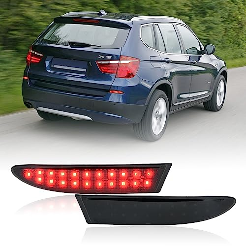 njssjd LED-Heckstoßstangen-Reflektorlicht, Rücklicht, kompatibel mit 2010–2014 B.MW X3 F25 Pre-LCI, 2015–2017 B.MW X3 F25 LCI mit M Aerodynamikpaket
