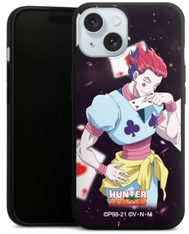 DeinDesign Premium Silikon Hülle kompatibel mit Apple iPhone 15 Handyhülle schwarz Case Hisoka Morow Hunter x Hunter Anime