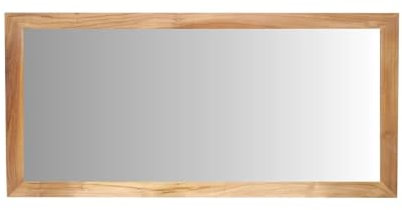 Teako Design Wandspiegel Constantina aus Teakholz, Badezimmerspiegel Holz, Teakholz Wandspiegel, Hochwertiger Massivholzspiegel, Badmöbelzubehör, Wandmontage, Großer Badspiegel (140)