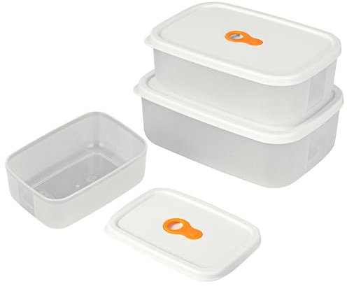 BELLE VOUS 3 Contenitori per Alimenti - 300ml, 700ml, 1000ml Set con Coperchi Ermetici - Vaschette di Plastica Meal Prep - per Frigorifero Freezer e Microonde - Scatole Ermetiche Salvaspazio da Cucina