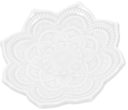 Amosfun Plateau Céramique Mandala Fleur Pour Bijoux Coupelle Décorative Pour Bagues Et Porte-anneaux Rangement Pratique Pour Clés Et Accessoires Surface Lisse Et Design Unique Adapté Salle