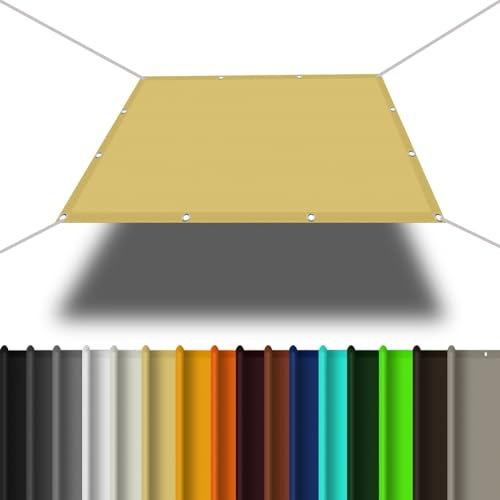 Toldo Vela de Sombra Rectangular 3 x 5 m Protección UV Toldo Exterior Rectangular Exterior para Exteriores Terraza Balcon Patio Jardín, Color Crema