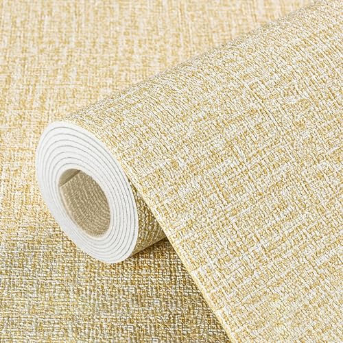 Ray-Velocity 2,5mm Tapete Selbstklebende Strukturierte Tapeten, Wand-Renovierung Dekorative Tapeten, Wasserfester Wandpapier für Schlafzimmer, Küche, Wohnzimmer (Beige, 50x1000cm)