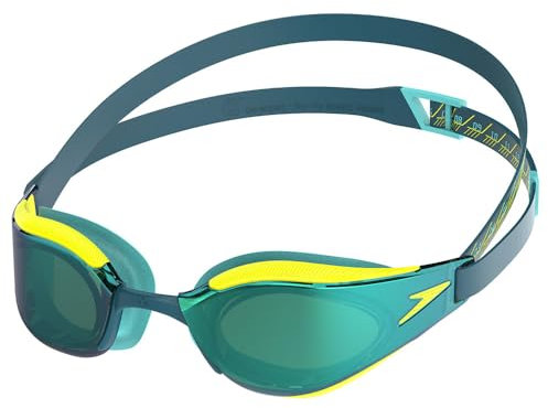 Speedo Unisex Erwachsene Fastskin Hyper Elite Schwimmbrille | Wettkampfschwimmbrille | Performance| Training| Hydrodynamisch Schwimmbrille, Hyper Yellow/Cobalt/Emerald, Einheitsgröße