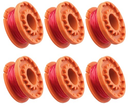 JINSIHU Lot de 6 Coupe Bobines pour W-orx, Bobine Fil Coupe Bordure Ø 1,65mm WA0010 Ligne de Bobine de Coupe de Remplacement Compatible avec Coupe Bordure W-ORX WG163E WG155 WG180