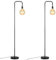 CBJKTX 2ER Stehlampe Wohnzimmer Vintage Stehleuchte Schwarz mit Fußschalter Industrial Metall E27 Standleuchte Design Wohnzimmerlampe für Schlafzimmer Büro