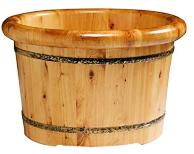 ZURBAQD Giuin Holzfass-Fußbadewanne, Fußbadewanne aus Holz, Fußbadewanne zum Einweichen der Füße, Fußbadewanne mit Massagegerät, Fußbecken zum Einweichen der Füße. (A) Warm as Ever