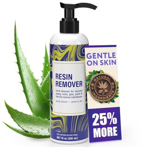 [10oz] Epoxy Resin Cleaner/Remover - Natural Hand Cleaner, Gentle & Moisturizing, For Artists & Resiners, Magically Removes Uncured Resin, Glue, & Paint from Skin, Tools, Molds, Work Surfaces, & More