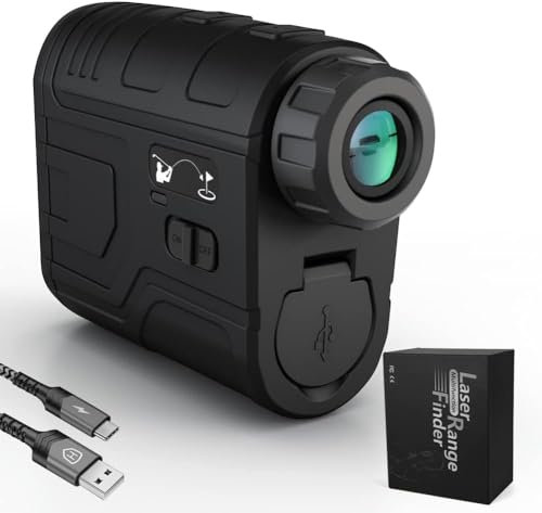 Golf Range Finder with Slope Switch, Flag Pole Locking, Vibration reminder, 1200 Yards Rechargeble golf rangefinder for golfer, 7X Magnification,Scan Measurement function
