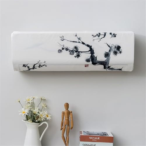 Hiseng Cubierta de Aire Acondicionado Montada en la Pared, Cubiertas Antipolvo Funda para Aire Acondicionado Interior, Todo Incluido Protector de Polvo Lavable (86 * 23 * 30(2P),sucursales)