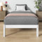 Zinus Ema Single Bed Frame - Bed 90x190cm / 35x75in - 35cm/14in Height with clearance under the bed - Bamboo and Wood Platform Bed Frame with slat support - Durable design bed frame - White