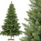 FairyTrees Weihnachtsbaum künstlich 220cm NORDMANNTANNE mit Christbaum Holzständer | TÜV Zertifiziert | TESTSIEGER Tannenbaum künstlich mit braunem Stamm | Made in EU