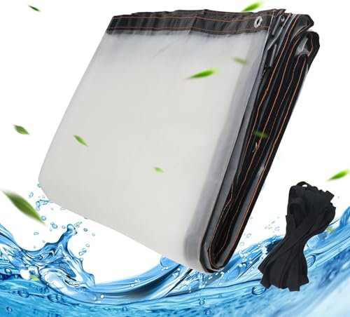 Luabue 2x4M Lona Impermeable Transparente con Ojales plasticos Lona Transparente Exterior para Exteriores, Impermeable, Aislamiento de Plantas, Resistente al Polvo