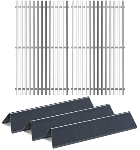 Folocy Grillroste Grillteile für Weber Spirit Grill I II E-210, S-210, E-220, S-220 mit Front-montierten Bedienfeldern, 7635 7637 Porzellanstahl Flavorizer Bars Gitter Ersatz Spirit 200 Series