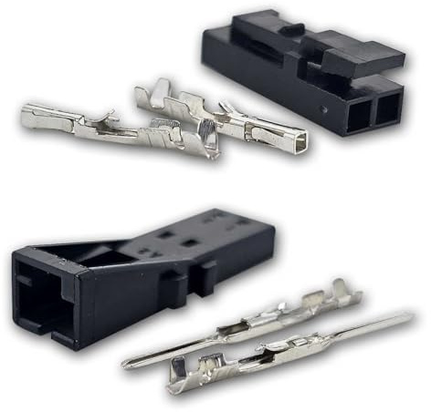 world-trading-net 10er Pack Mini AMP-Steckverbinder 2-polig, mit Crimpkontakten aus verzinnten Kupfer, schwarzes Kunststoffgehäuse, Gehäuse mit Arretierung für Zusammenhalt