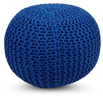 ARJORA Runde Poufs Ottomane, 100% Baumwolle, handgestrickter Bodenstuhl, Heimdekoration, Cord-Pouf für Couch, kann als Fußstütze für Wohnzimmer, Kinderzimmer, Terrasse, Lounge verwendet werden, 45,7 x