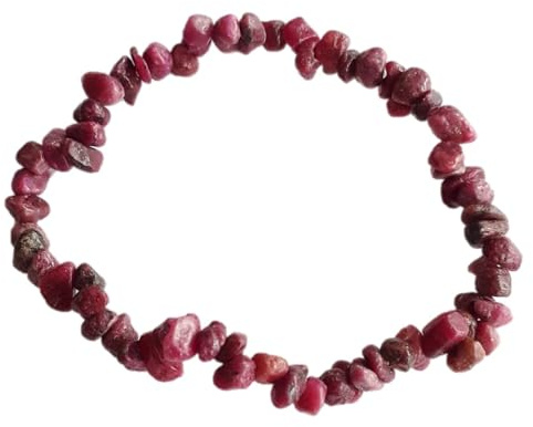 Rubin Splitterarmband, Edelstein Schmuck Armband, Perlenarmband Rubin