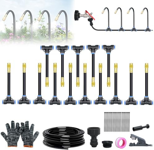 Irrigation System Kit,2025 New Garden Irrigation Systems,360° Curved Garden Automatic Irrigation System,Quick-Connect Drip Irrigation System Kit for Lawn, Greenhouse, Garden (15M)