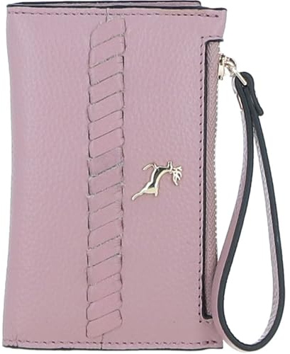 Ashwood Elegant Ladies’ Small Leather Purse – Genuine Leather RFID Wallet, Compact Design with Card Slots, Photo ID Window, Zip Pocket – Stylish Everyday Purse with Gold Hardware: 32056 (Wood Rose)