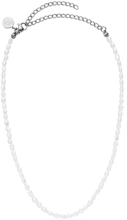 Purelei Damen Kette Süßwasserperlen – Verstellbar 30-40 cm, 18K Vergoldet oder Silber, Elegante Perlenkette, Natürlicher Perlenschimmer, Hochwertiger Edelstahl