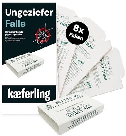 Catchmaster Universal Ungeziefer Falle zur Bedarfsermittlung & Monitoring 8 Fallen - für Silberfische, Schaben und Spinnen