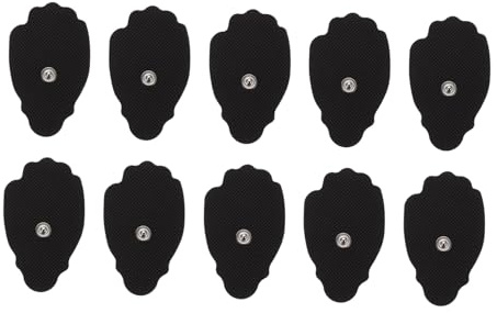 LIFKOME Wiederverwendbare Massage Pads Aus Silikongel 10 Stück Weiß Latexfreie Elektroden Pads Mit 3,5-mm Schnappverbinder Für Haushalt Und Physiotherapie