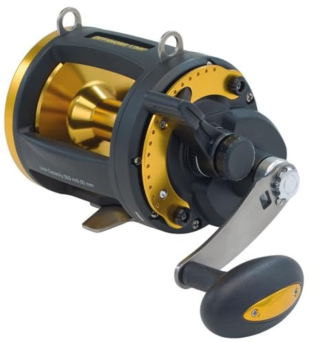 WFT Offshore LD 40 Multirolle, 1:4 Übersetzung, 90cm Schnureinzug, 500m/0,50mm Schnurfassung, 820g, für Tiefseefischen und Big Game Fishing, Norwegenrolle
