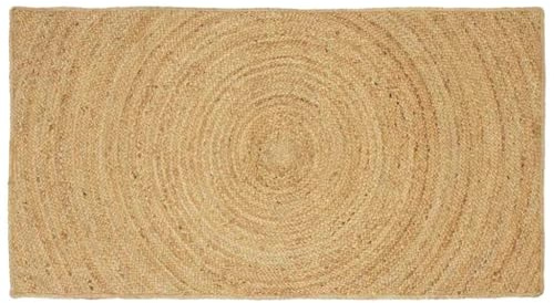 vidaXL Bereichsteppiche Natur 80 x 150 cm Jute, Wohnzimmer Deko, großer handgemachter Teppich, moderner Jute Teppich, stylische Bodenabdeckung für Dein Zuhause