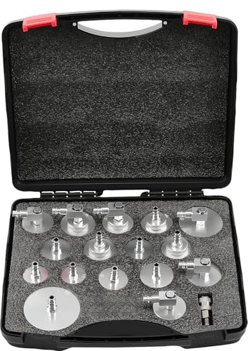 GEARMONSTER 17-TLG. Bremsenentlüftungsgerät Adapter Set Entlüftungsgerät Kfz Bremsenentlüfter Adapter mit Schnelladapter passend für Auto Bremssysteme Bremsenentlüftungs Set
