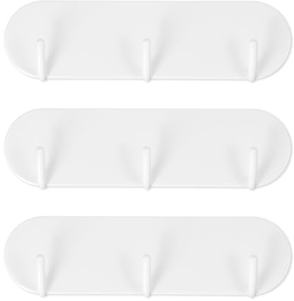 Kaslaider Porte-Clés Magnétique, Crochet Aimanté Blanc 3 Pièces, Porte-Clef à 3 Crochets Pour Réfrigérateur Cuisine Cabine De Croisière, Capacité 0.8kg