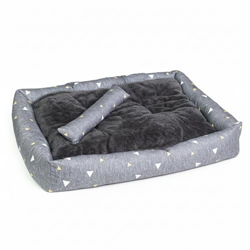 BE-ACTIVE PL Hundebett 110x80 cm, für Grosse und Mittel Hunde, Tierrbett, weich Hundekissen, rutschfest und Waschbar, Hundesofa, Hundekorb, Dog Bed, in Größe XL, Grau