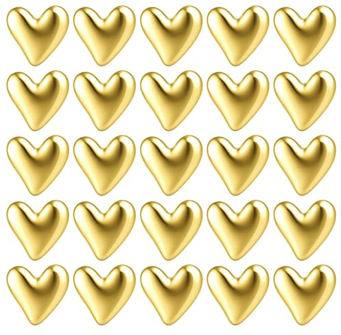 30 Stück Magnete Kühlschrank Herz, 2cm Dekorative Magneten für Magnettafel | KüHlschrankmagnet Golden für Kühlschränke, Küchen, Büros und Klassenzimmer