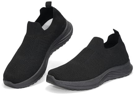 JOMIX Zapatillas Hombre en Punto Transpirable Zapatilla Casual sin Cordones con Suela de PVC Antideslizante Cómodas Sneakers para Caminar Deporte