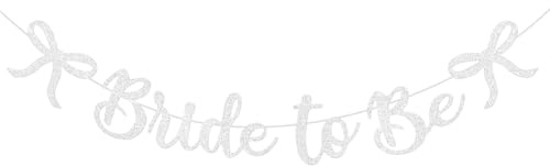 Bride to Be Girlande Banner, Braut to be Deko Girlande Banner, JGA Deko Accessoires Bride to be Banner, Braut Banner Deko, Banner Bride To Be, für Bridal Shower, Hen Party Deko (Silber)