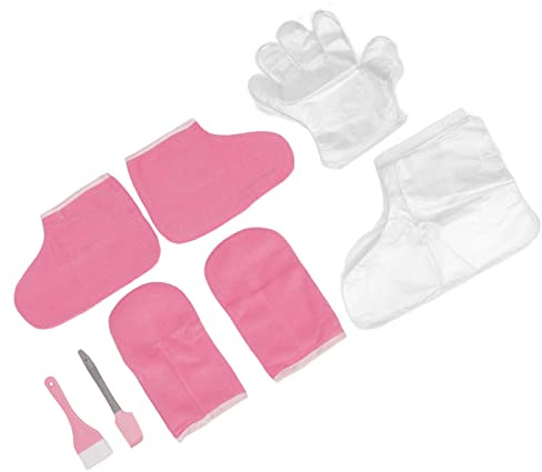 Wakects de Cire pour Mains et Pieds, Lot de et Chaussettes en Flanelle Douce, Réglables en Serrage, [Marque] avec Pelle en Silicone pour Thérapie à la Cire