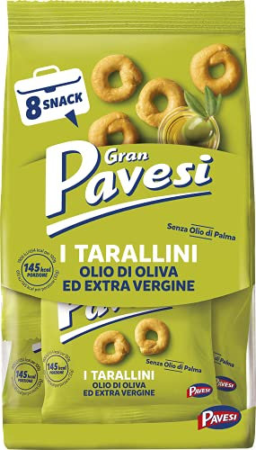 Gran Pavesi Snack Tarallini Olio di Oliva ed Extra Vergine, Senza Olio di Palma - Confezione da 256 g