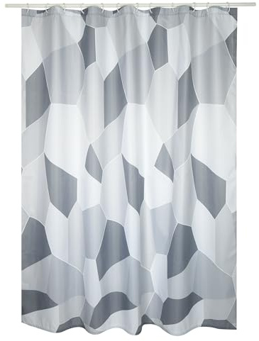 MSV Duschvorhang Origami 180x200cm aus Polyester, Mehrfarbig, 30 x 20 x 15 cm