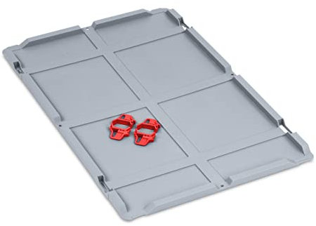 aidB Auflagedeckel Set Eurobox NextGen, 600 x 400, inkl. 4 rote Schiebeschnappverschlüsse