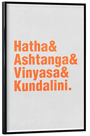 artboxONE Poster mit schwarzem Rahmen 30x20 cm Yoga Typografie Yoga - Bild Yoga ashtanga Hatha