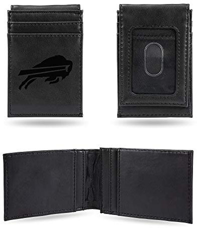 Rico Industries NFL Portefeuille de Poche Avant gravé au Laser Noir, LEFPW3501BK, Noir, 3.5 x 5-inches