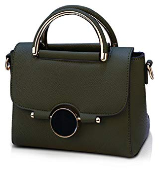 Nicole & Doris Petit Sac Bandoulière Femme Trapèze Sac à Main Porté Epaule Cuir PU - Pochette Soirée Mode Travail Shopping Elégant Tendance Chic Vert foncé