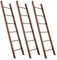 Staboos 3er Set Massiv Holz Handtuchhalter - Handgemachter Badetuchhalter aus Buchenholz - Holzleiter (Nussbaum)