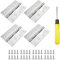 YSDMY 4 Pcs Timber Door Hinges(4Inch),100mm Stainless Steel Garage Goor Hinges, Fold Butt Hinges with Screws and Screwdriver, Perfect Furniture Hardware Accessories for Wood Doors(Thickness 1.3 MM)