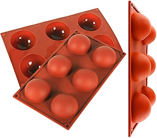 Ideal Swan Set di 3 Stampo Silicone Semisfera Silicone 6 cavità 65mm Stampo per Torta Semicircolare Grande per Fare Cioccolato, Torta, Gelatina, Mousse a Cupola