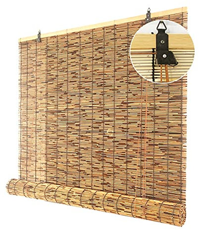 CURTAINS The Reed Roll Up ，Roller Jalousien ，Bamboo Carbonization Raffrollos Jalousie/Verdunkelung，für Outdoor/Indoor (Size : 100X200cm/39x79in)