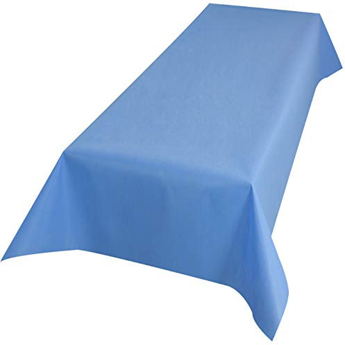 Sensalux Vlies-Tischdecke mit 45% Recyclatanteil, abwaschbare Tischdecke mit Lotuseffekt, 1,18m x 2,5m Hellblau