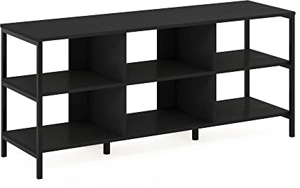 Furinno Stand, TV Unit, Engineered Wood, Americano/Black, 135.1(W) x 39.9(H) x 59.7(D) cm