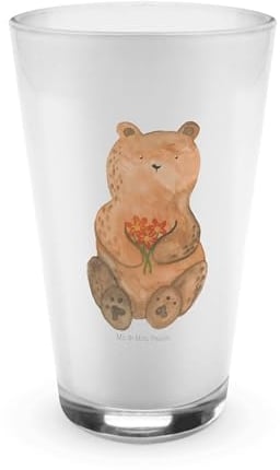 Mr. & Mrs. Panda Cocktailglas Bär Dankbar - Geschenk, Trinkglas, becher glas, Latte Macchiato, Wasserglas, Dankeschön, Danke, Blumen, Teddy